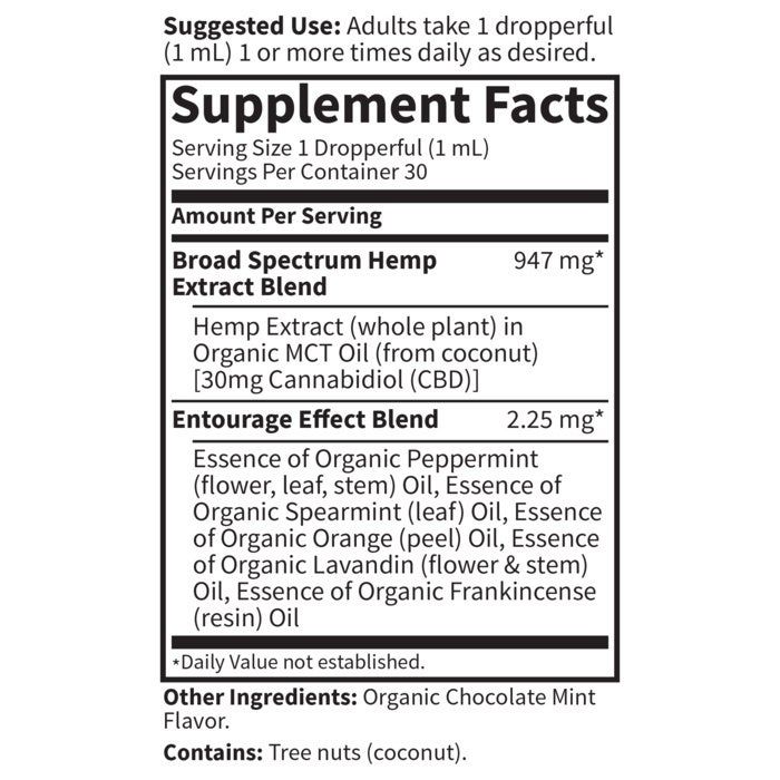 Dr. Formulated CBD Oil 30 MG 1 oz (30 ML) Liquid Chocolate Mint