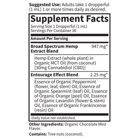 Dr. Formulated CBD Oil 30 MG 1 oz (30 ML) Liquid Chocolate Mint