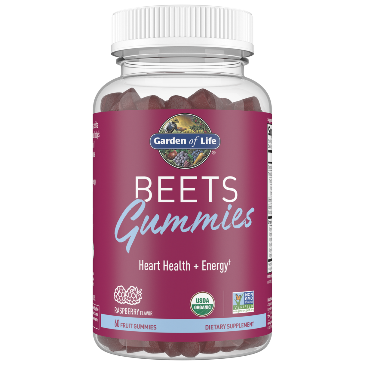 Beets Gummies Heart Health + Energy 60 Gummies Raspberry