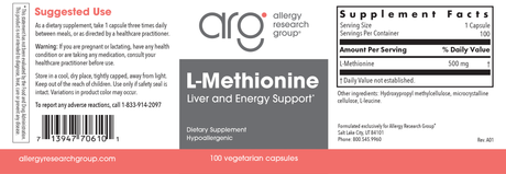 L-Methionine 100 Veggie Caps