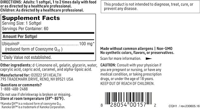 CoQH 100 MG 60 Softgels