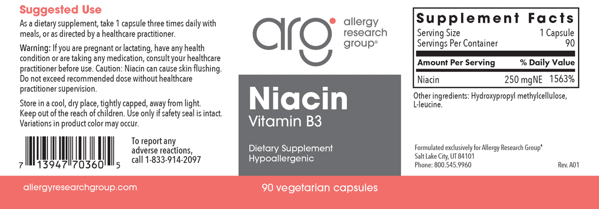 Niacin (Vitamin B3) 90Veggie Caps