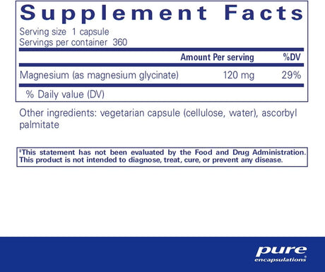 Magnesium Glycinate 120 MG 360 Capsules