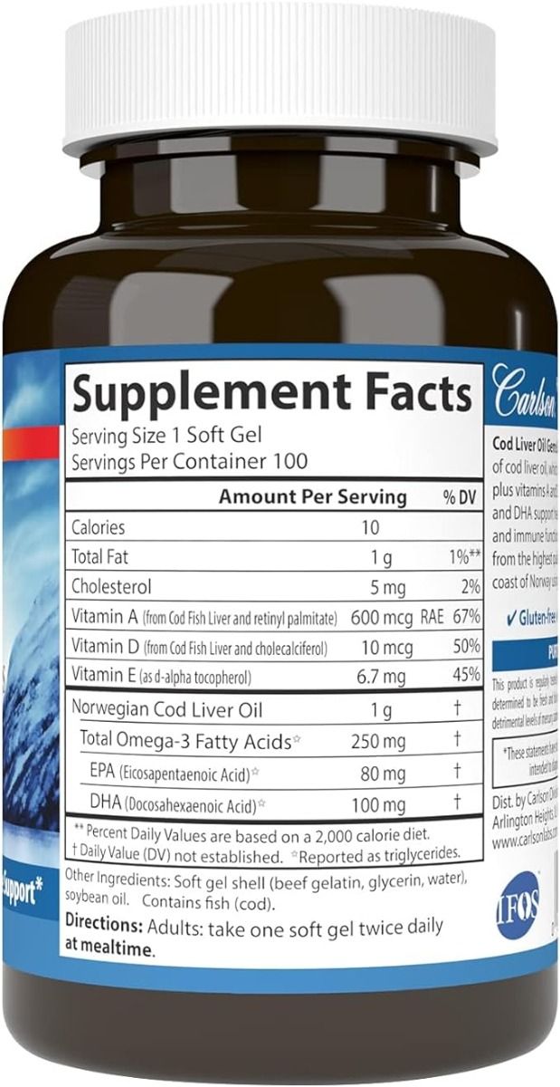 Cod Liver Oil 100 Softgels