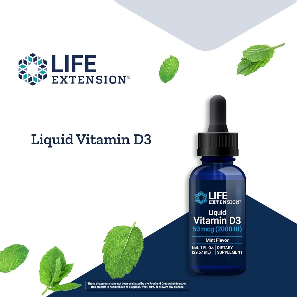 Liquid Vitamin D3 2000 IU 1 Oz Liquid Mint