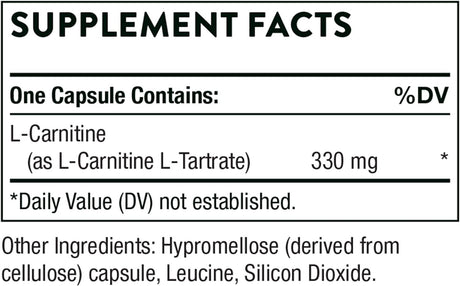 L-Carnitine 330 MG 60 Veggie Capsa