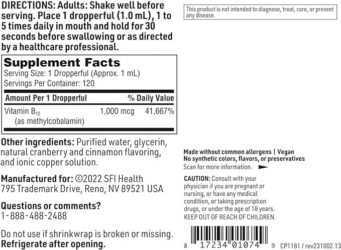 B12 Liquid 1 Mg 1 Oz Drops