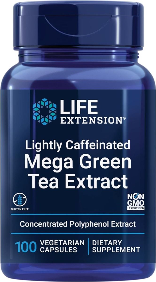 Mega Green Tea Extract (Lightly Caffeinated) 100 Veggie Caps