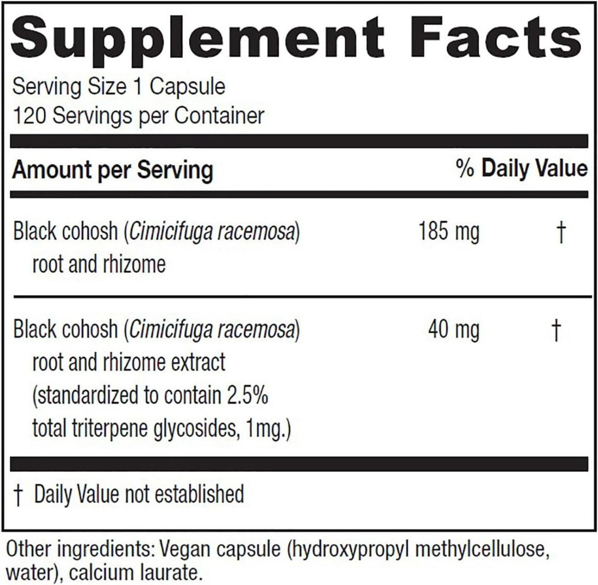 Black Cohosh 120 Capsules