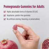 Vitamin D3 + K2 Gummies 1000 IU 60 Gummies Pomegranate