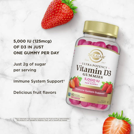 Ultra Potency Vitamin D3 5000 IU GummiesStrawberry