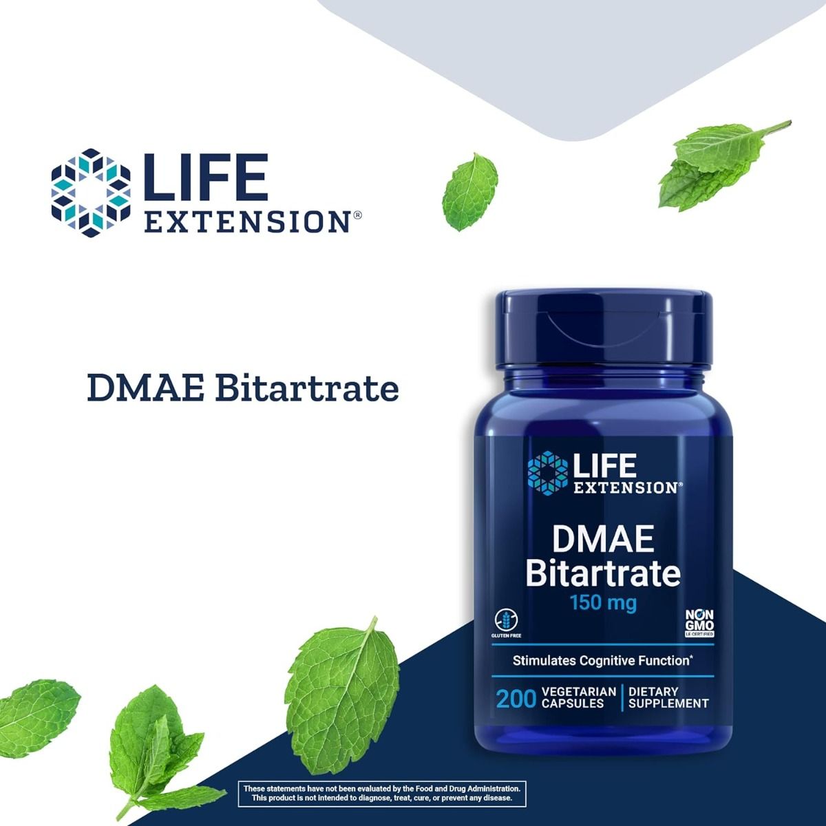 DMAE Bitartrate 150 MG 200 Veggie Caps