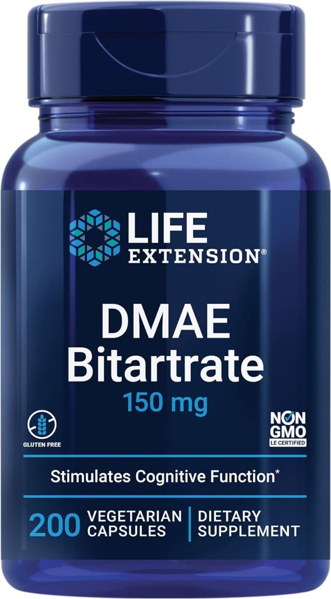 DMAE Bitartrate 150 MG 200 Veggie Caps