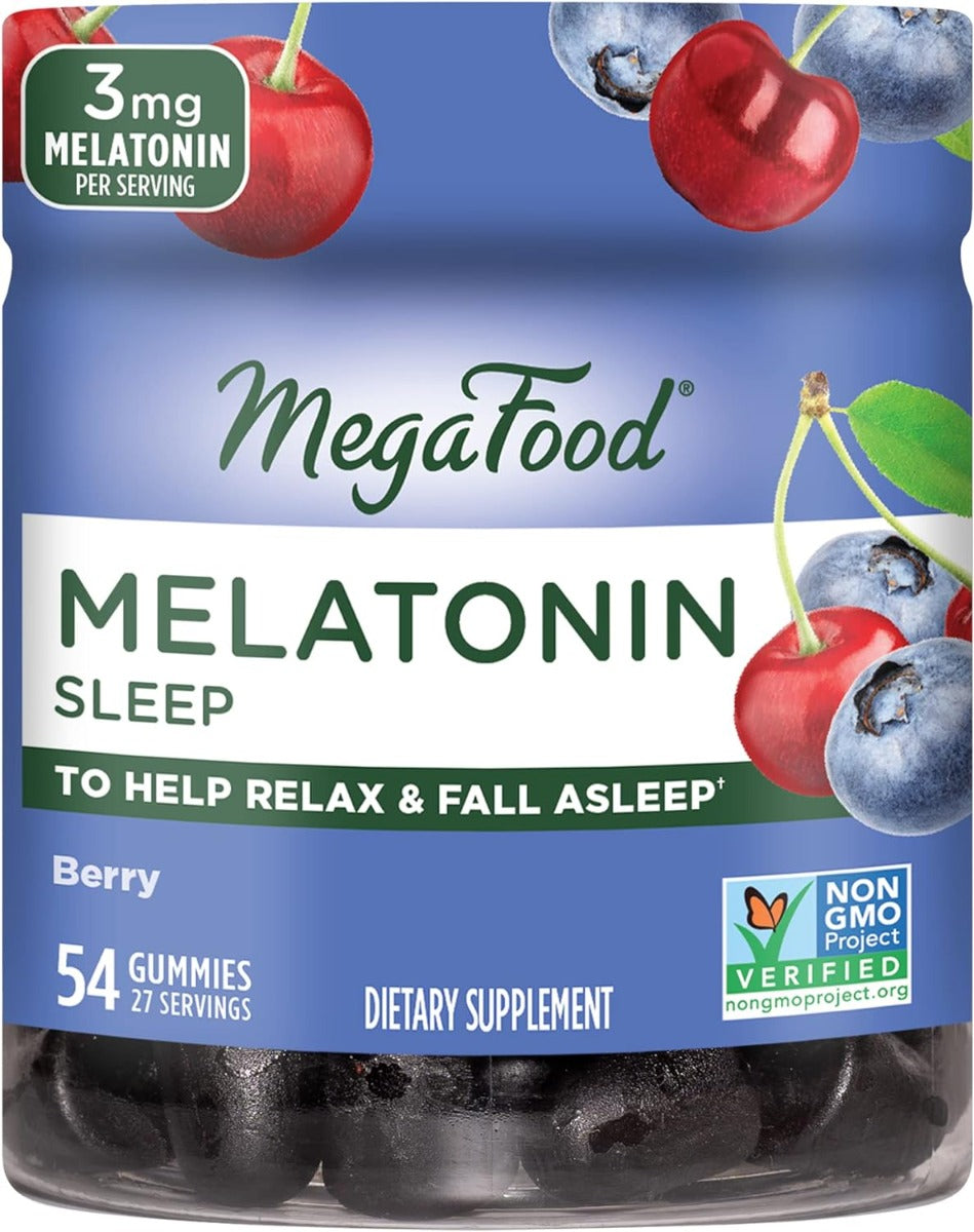 Megafood, Melatonin Berry Good Sleep, 3mg, 54 gummies