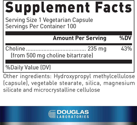 Choline Bitartrate 100 Capsules