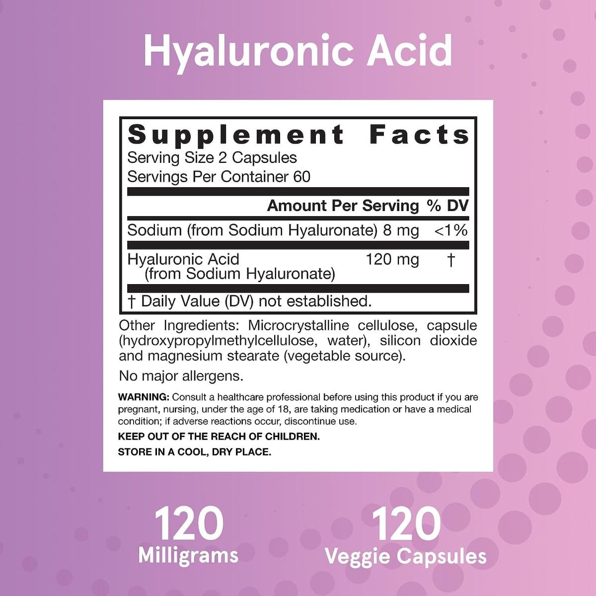 Hyaluronic Acid 50 MG 120 Capsules