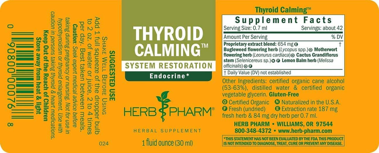 Thyroid Calming 1 Oz Liquid