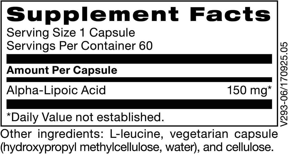 Alpha-Lipoic Acid 150 MG 60 Veggie Caps