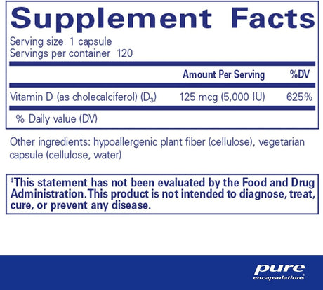 Vitamin D3 5000 IU 120 Veggie Caps