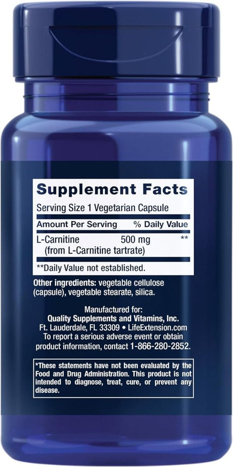 L-Carnitine 500 MG 30 Veggie Caps