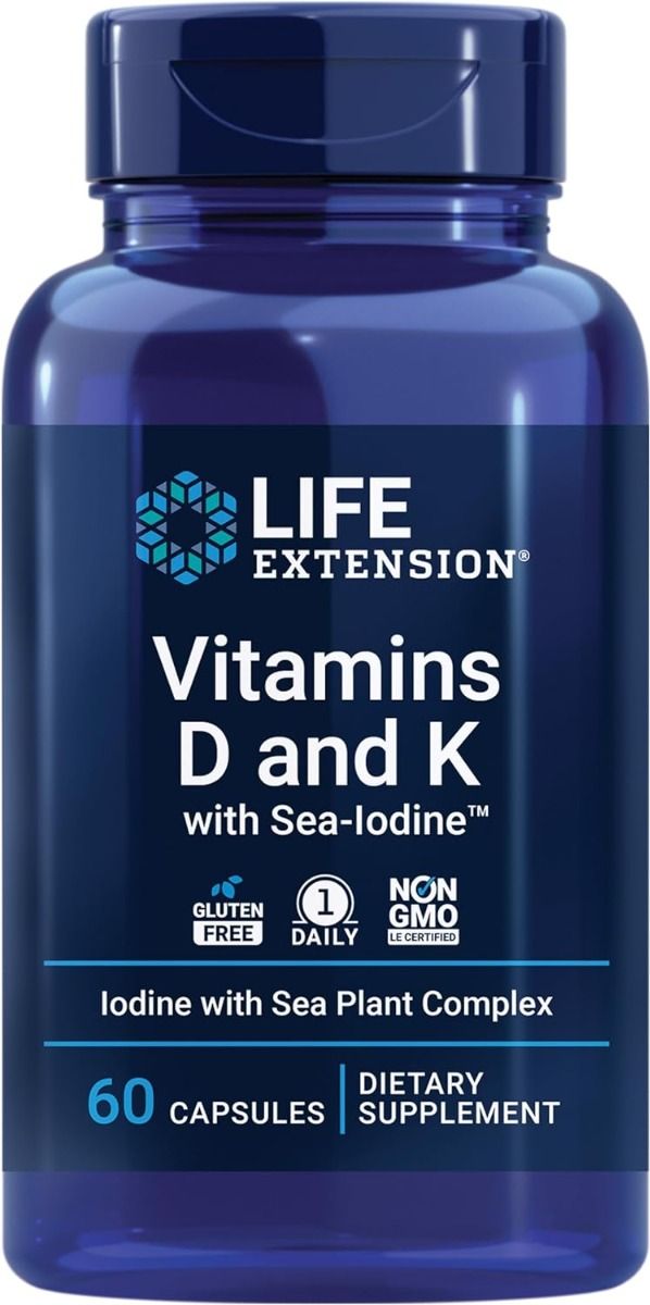 Vitamins D and K with Sea-Iodine 60 Capsules