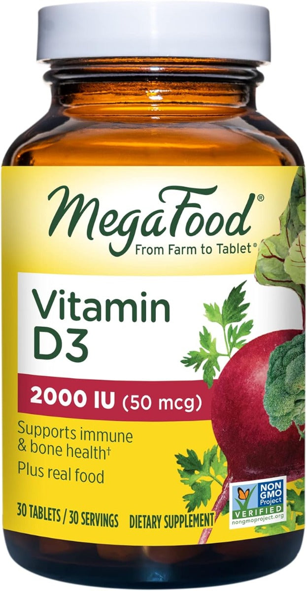 Megafood, Vitamin D-3- 2000 IU 30 Tablets