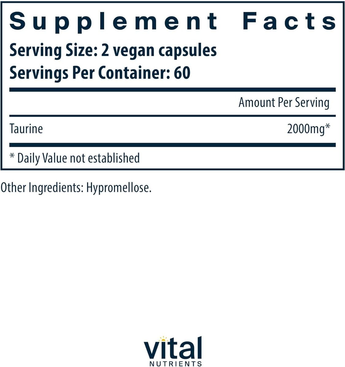 Taurine 1000 MG 120 Capsules