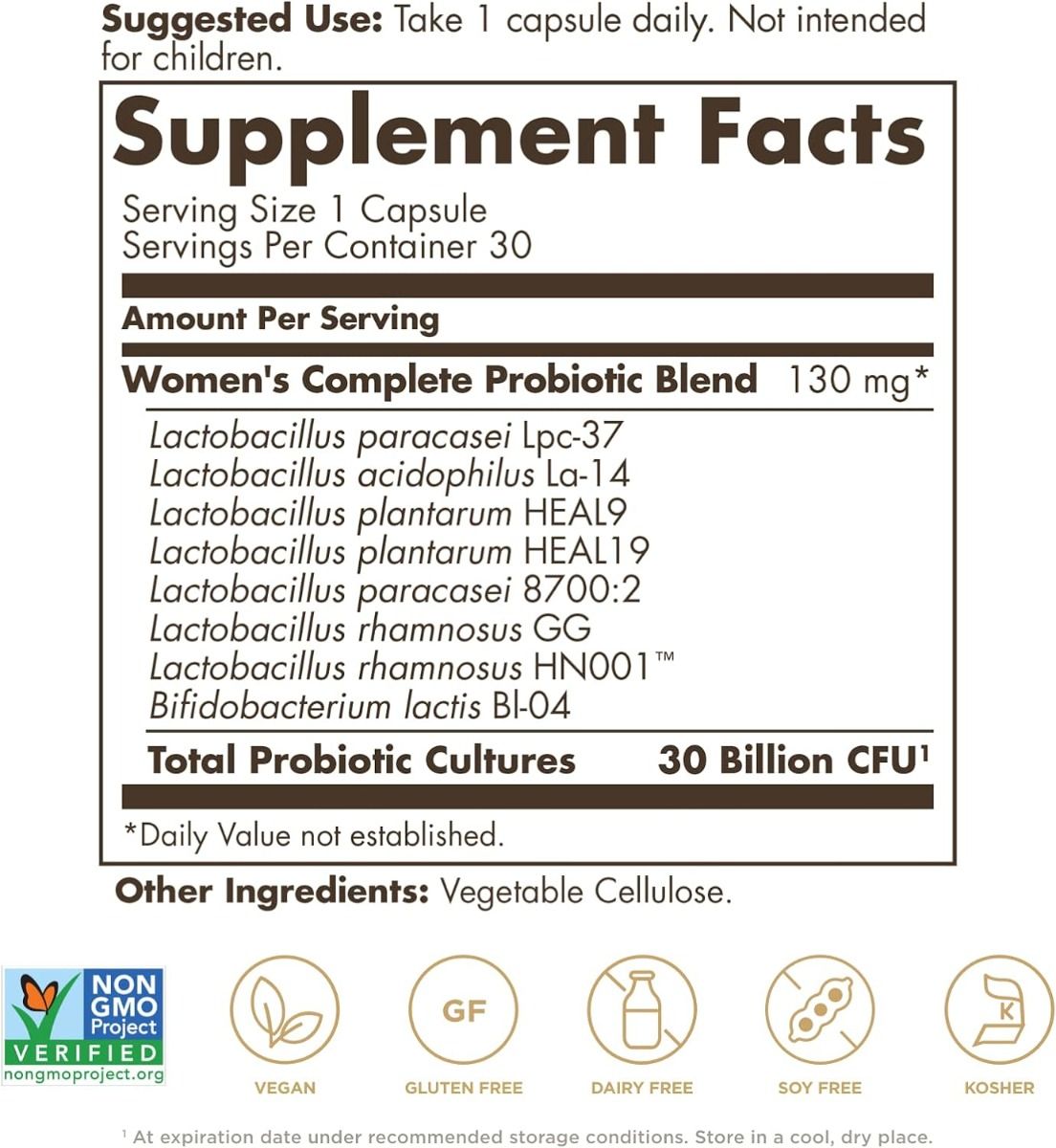 Women's Complete Probiotic 30 Billion 30Vegan Capsules