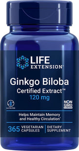 Ginkgo Biloba Certified Extract 120 MG 365 Veggie Caps