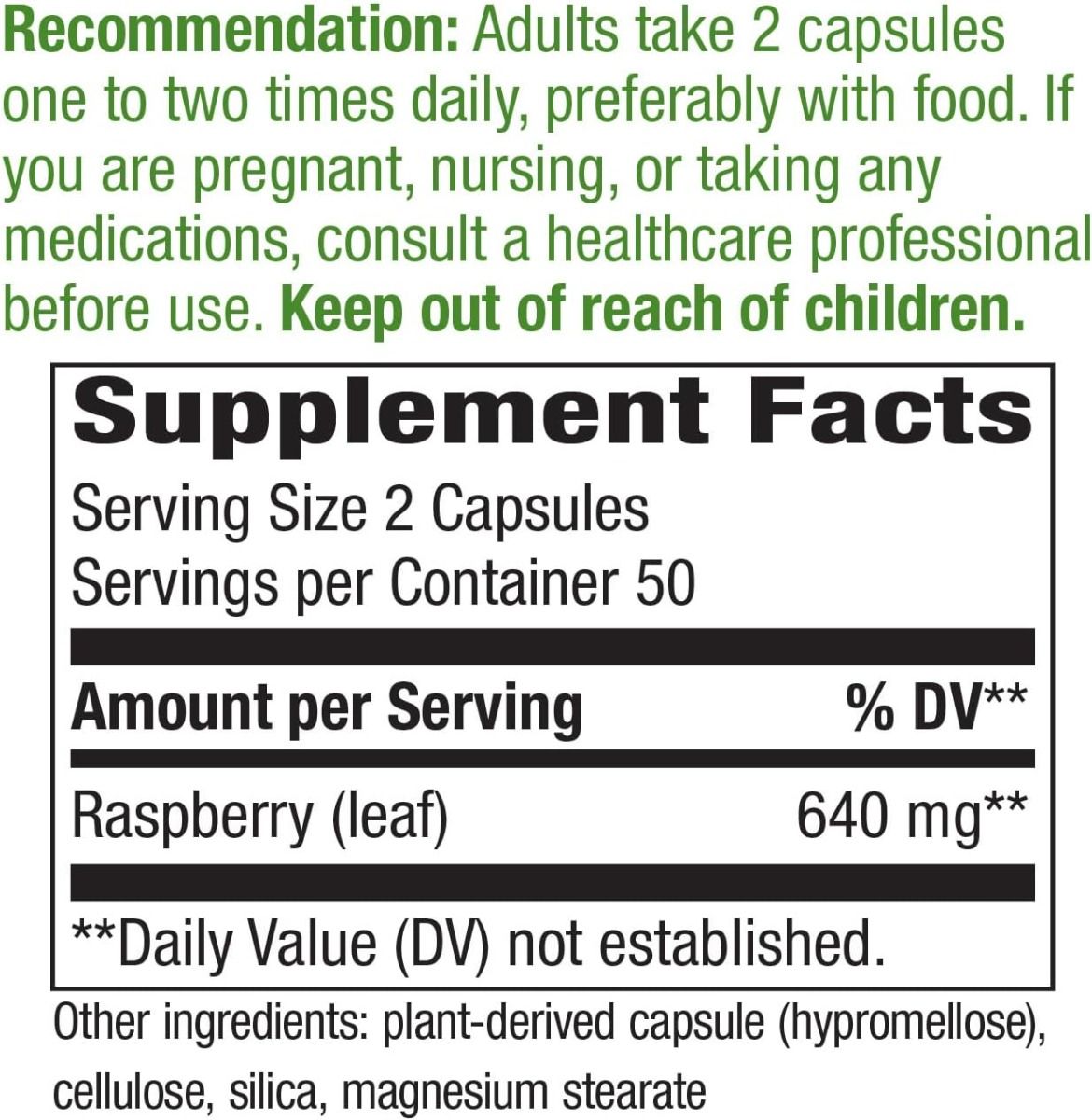 Raspberry Leaf 100Capsules