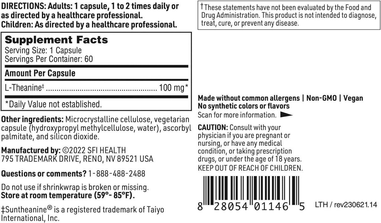 L-Theanine 100 MG 60Capsules