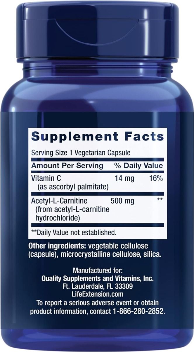 Acetyl-L-Carnitine 500 MG 100 Veggie Caps