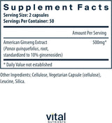 American Ginseng Extract 250 MG 100Capsules