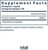 NAC 600 MG 100 Capsules