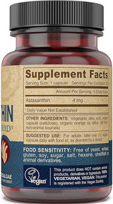 Vegan Astaxanthin 4 MG 30 Vegan Capsules