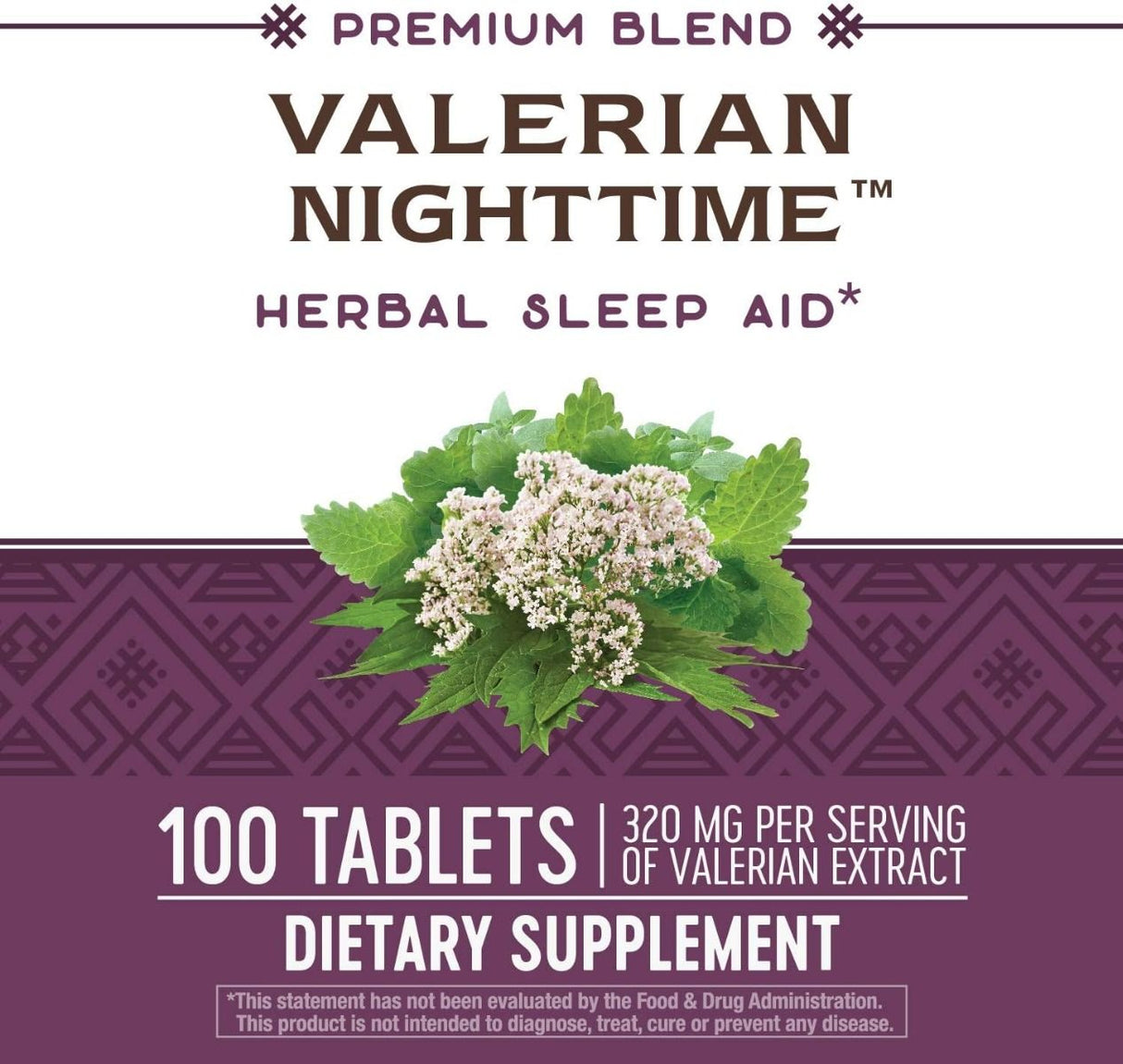 Valerian Nighttime 100Tablets