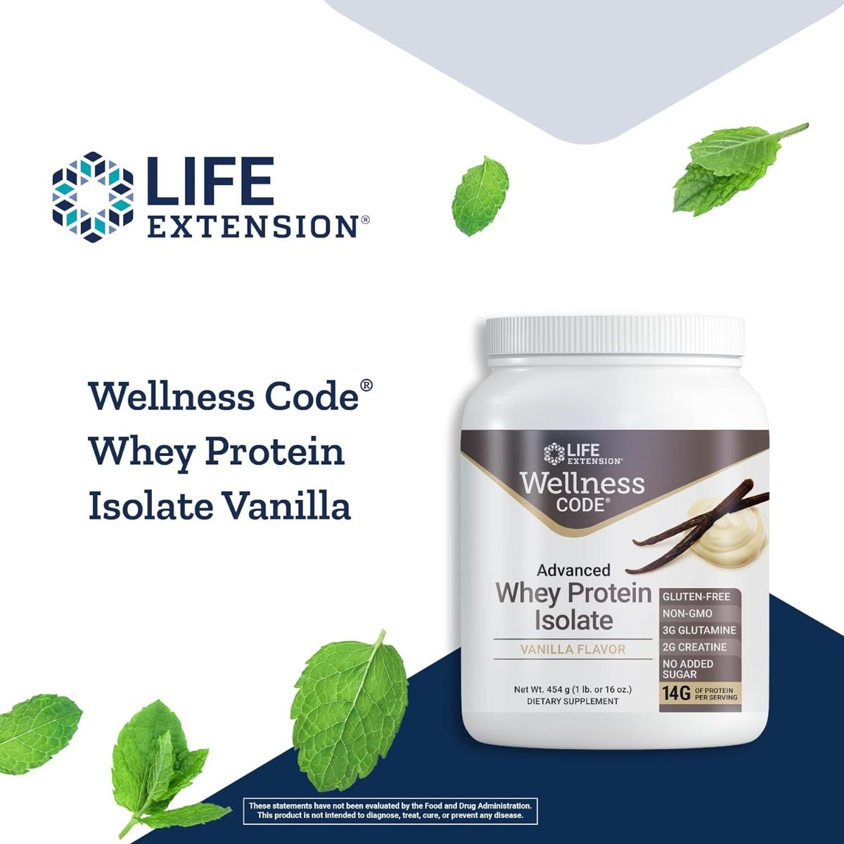 Wellness Code Advanced Whey Protein Isolate 1 Lb Or 16 Oz (454 G) Powder Natural Vanilla