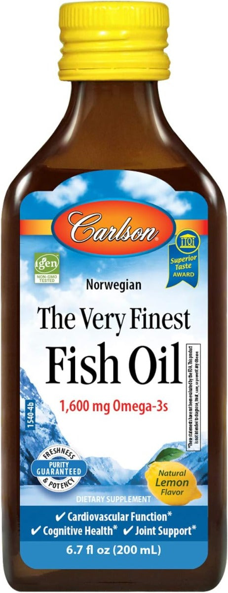 Carlson, Very Finest Fish Oil Omega-3 - DHA & EPA (Lemon) 6.7 oz Liquid