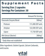 Pancreatin & Ox Bile 60 Veggie Caps