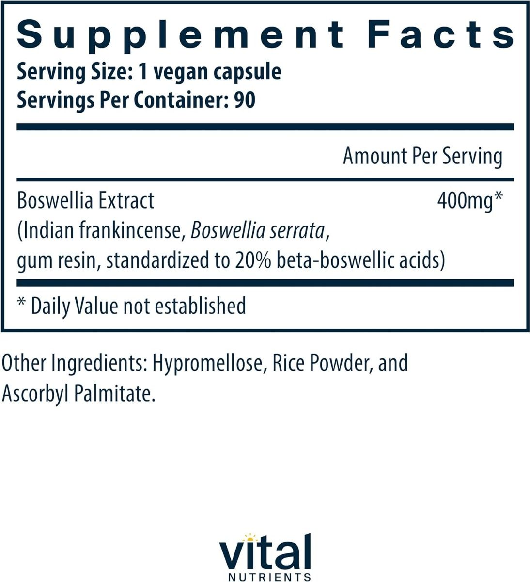 Boswellia Extract 400 MG 90 Veggie Caps