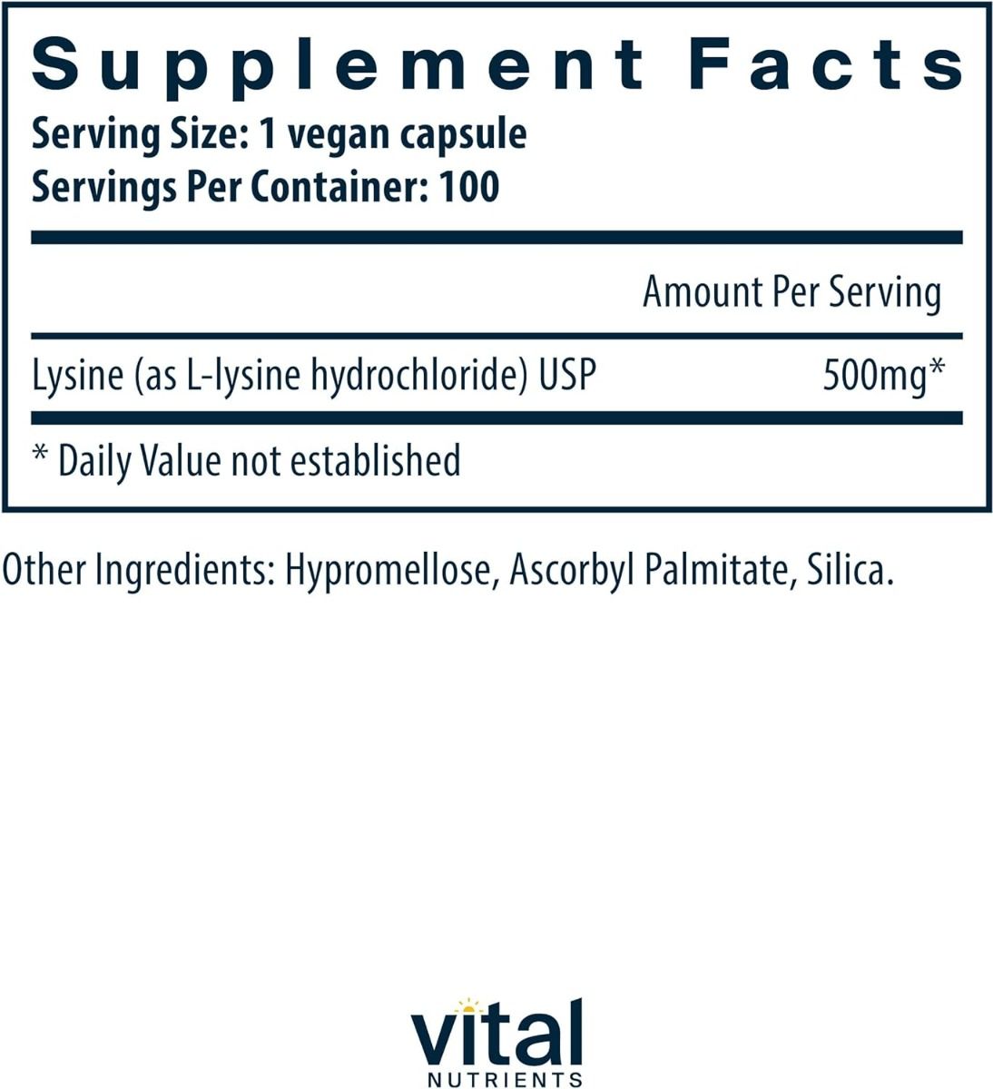 L-Lysine 500 MG 100Capsules