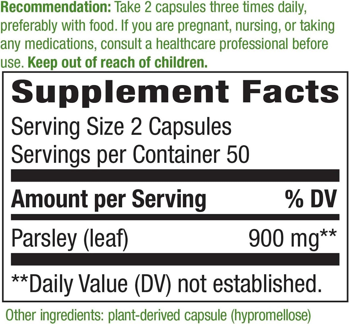 Parsley Leaf - 100 Capsules