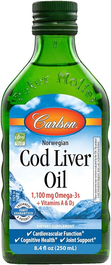 Carlson, Norwegian Cod Liver Oil (Regular) 8.4 oz Oil