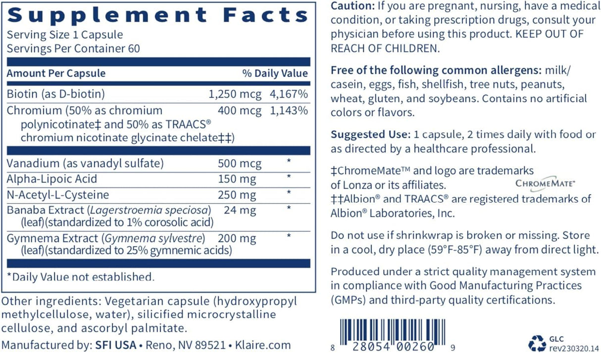 GlucoThera 60 Veggie Caps