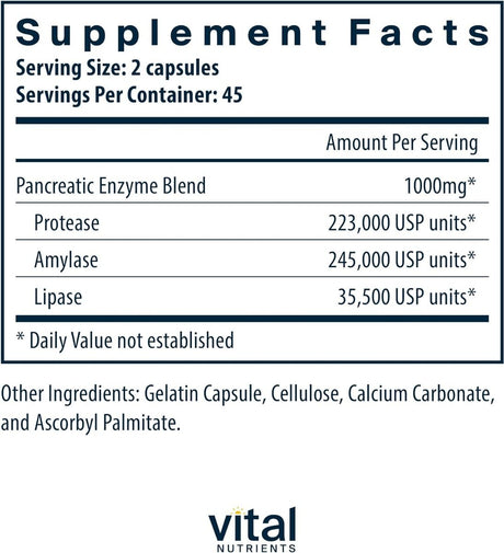 Pancreatic Enzymes 1000 MG 90 Capsules