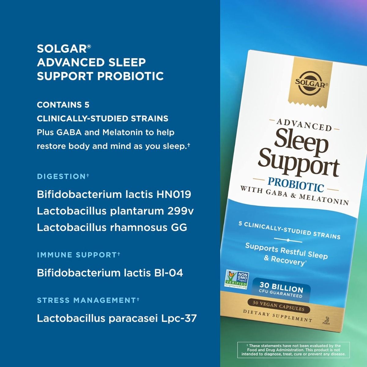 Advanced Sleep Support Probiotic 30 Billion 30Vegan Capsules