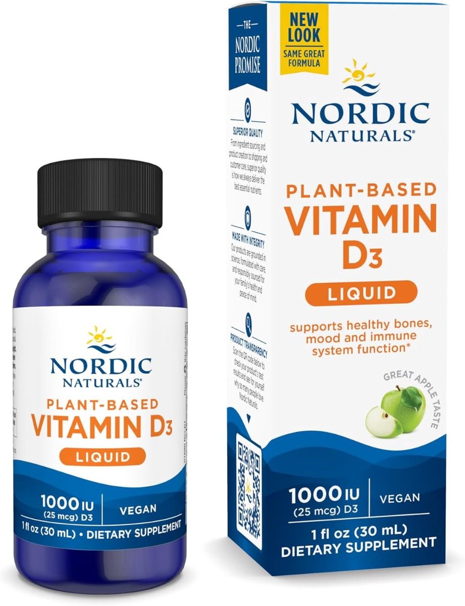 Vitamin D3 Vegan 1000 IU 1 Oz Liquid Apple