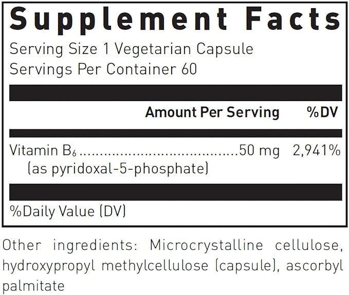 Pyridoxal-5-Phosphate 50 MG 60 Veggie Caps