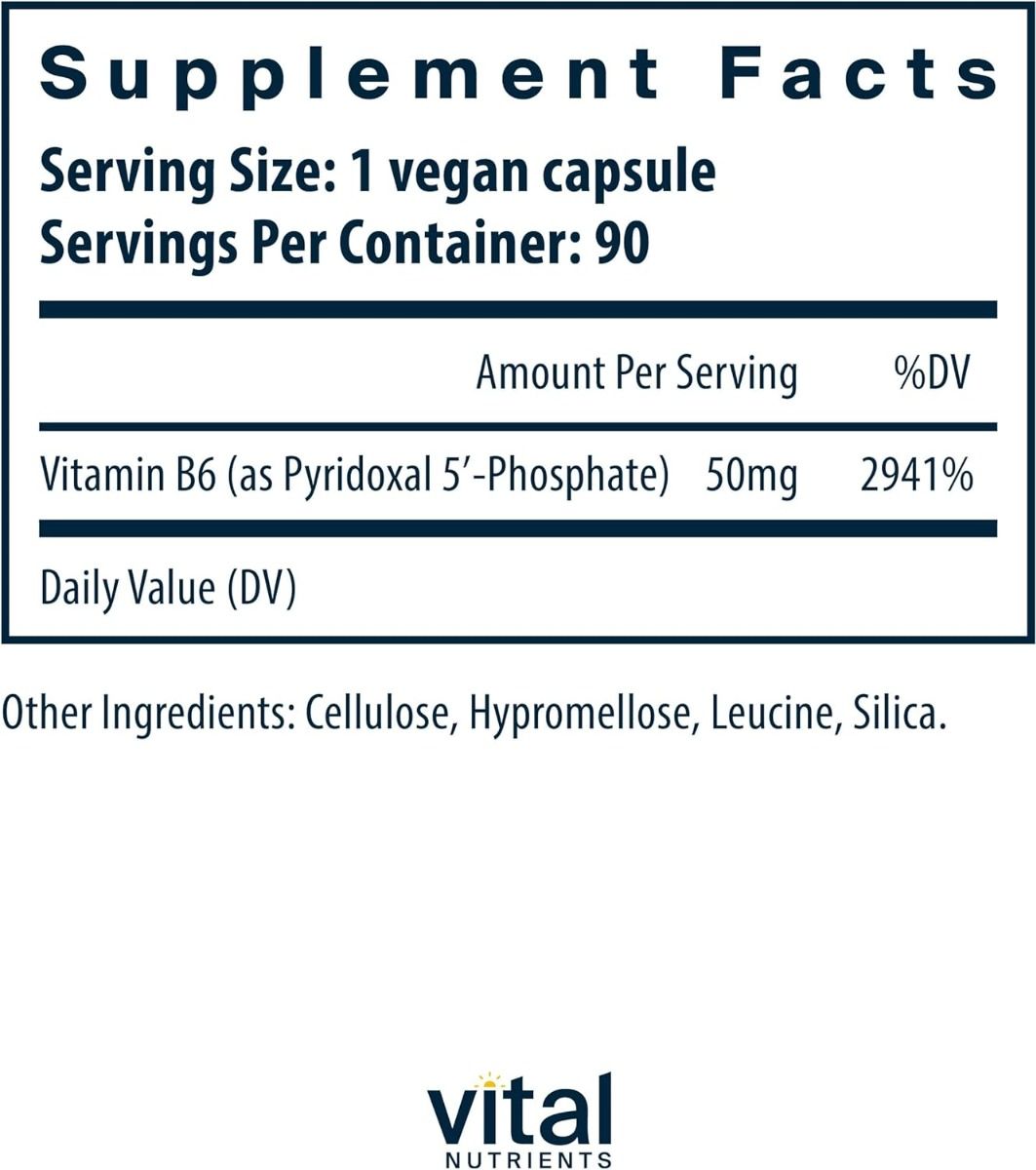 Pyridoxal 5 Phosphate 50 MG 90 Capsules