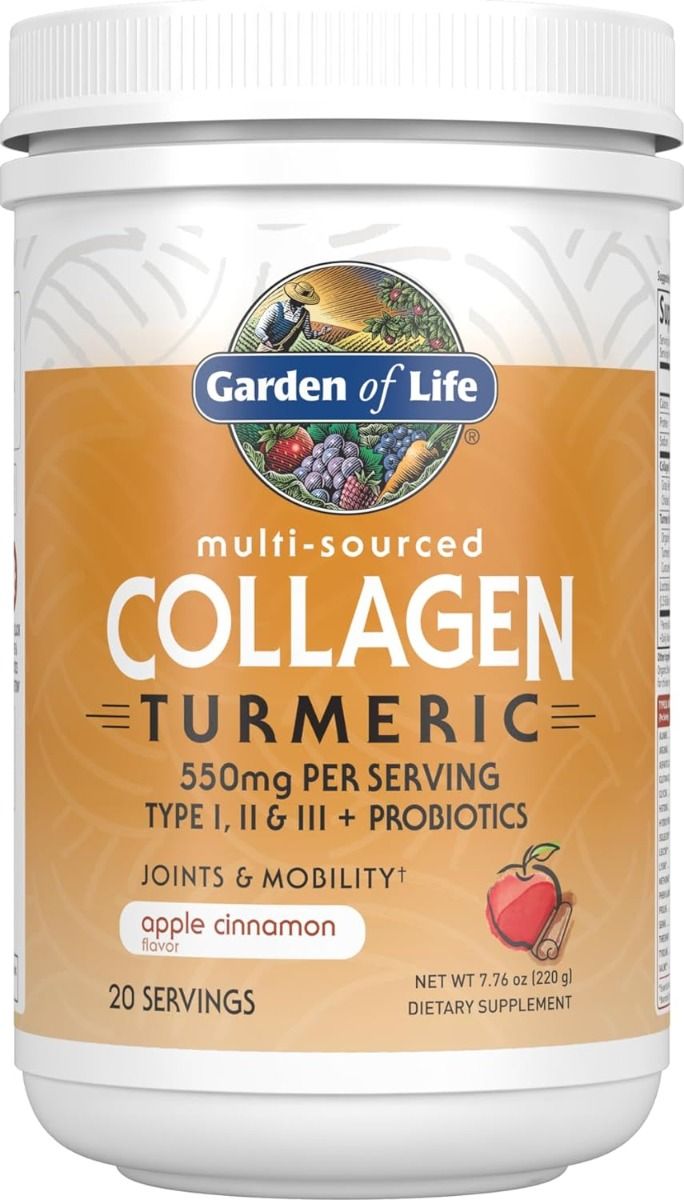 Grass Fed Multi Sourced Collagen Turmeric 550 MG 7.76 oz (220g) Powder Apple Cinnamon